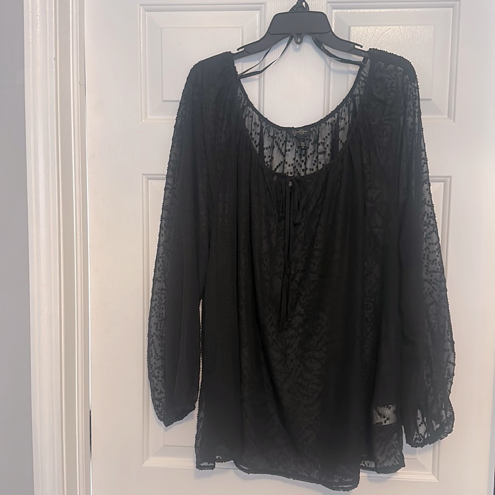 Black see through top